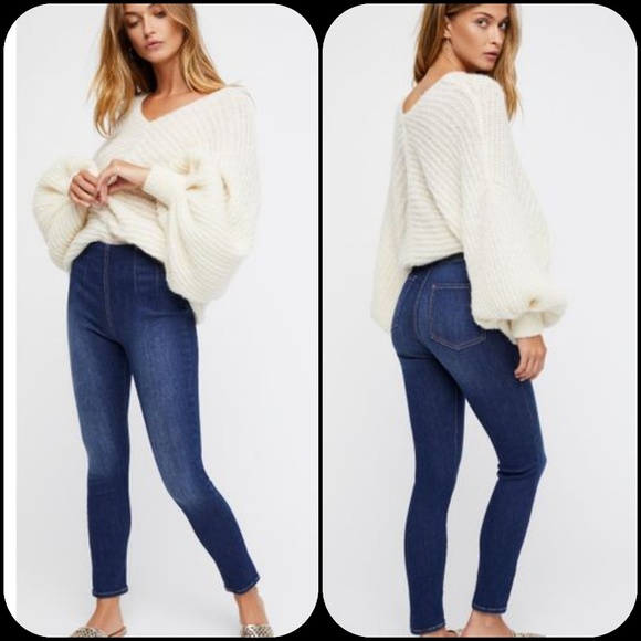 Free People Denim - Free People Ultra High Pull On Jegging Legging Skinny Stretch denim jeans NWT